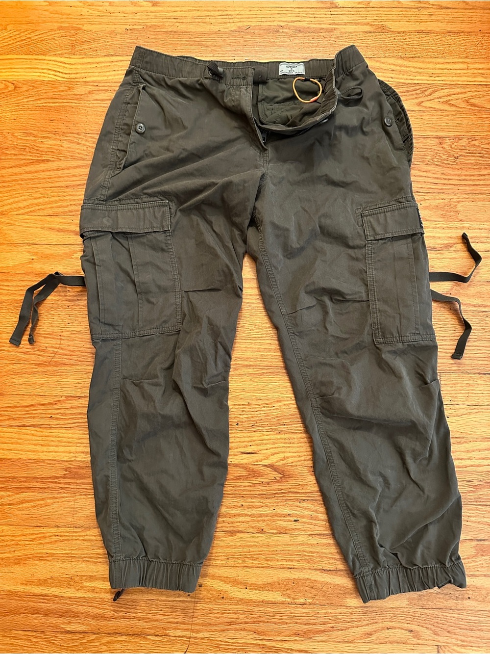 Superdry Olive Green Cargo Pants with Utility Pockets